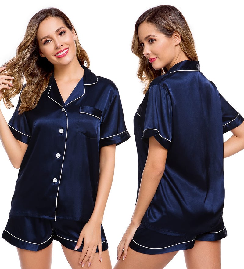 LecGee Pajamas Set Short Sleeve Sleepwear Womens Button Down Nightwear Soft Pj Lounge - Image 1
